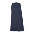 thumbnail image 1 of VUPSGEZ Skater Skirt Features Elastic Waist Band Ladies Solid Color Low Waist Elastic Waist Casual Package Hip A Line Long Skirt Women’S Pleated Maxi Skirt(Navy blue,XL), 1 of 3
