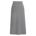 thumbnail image 1 of VUPSGEZ Women's Elegant Knitted Woolen Mid-Calf Skirt Solid High Waist Sexy Split Skirt (Gray,XXXXL), 1 of 4