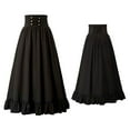 thumbnail image 1 of VUPSGEZ Women's Large Sizes Maxi Skirt High Waist Medieval Gothic Skirts (Black,S), 1 of 3