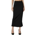 thumbnail image 1 of VUPSGEZ Women's S~3X Side Slit Ponte Knit High Waist Mid Calf Long Pencil Skirt (Black,XXXL), 1 of 7