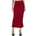 thumbnail image 1 of VUPSGEZ Women's S~3X Side Slit Ponte Knit High Waist Mid Calf Long Pencil Skirt (Red,XL), 1 of 6