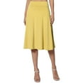 thumbnail image 1 of VUPSGEZ Women's Simple Comfort Basic Stretch A Line Flared Knee Length Skirt (Orange,M), 1 of 8