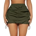 thumbnail image 1 of VUPSGEZ Womens Cargo Skirt Casual Summer High Waisted Bodycon Pencil Ruched Mini Skirts Side Drawstring With Pocket (Army Green,XXL), 1 of 8