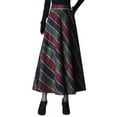 thumbnail image 1 of VUPSGEZ Womens Retro Casual Length Skirt Classic Plaid High Waisted Pockets Zipper Skirt (Green,L), 1 of 6