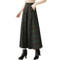 thumbnail image 1 of VUPSGEZ Womens Retro Casual Length Skirt Classic Plaid High Waisted Pockets Zipper Skirt (Green,XL), 1 of 3