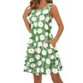 thumbnail image 1 of VUPSGEZ Womens Wrap Dress Summer Women'S Floral Camo Print Spring Summer Loose Casual Round Neck Camisole Sleeveless Vest Pocket Dress Swimsuit Beach Cover Up Summer Work Dresses(Green,S), 1 of 5