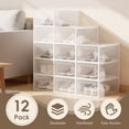 VUSIGN 12 Pack Large Shoe Storage Box, Clear Plastic Stackable Shoe ...