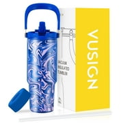 VUSIGN 30 oz Insulated Stainless Steel Tumbler with Swivel Handle
