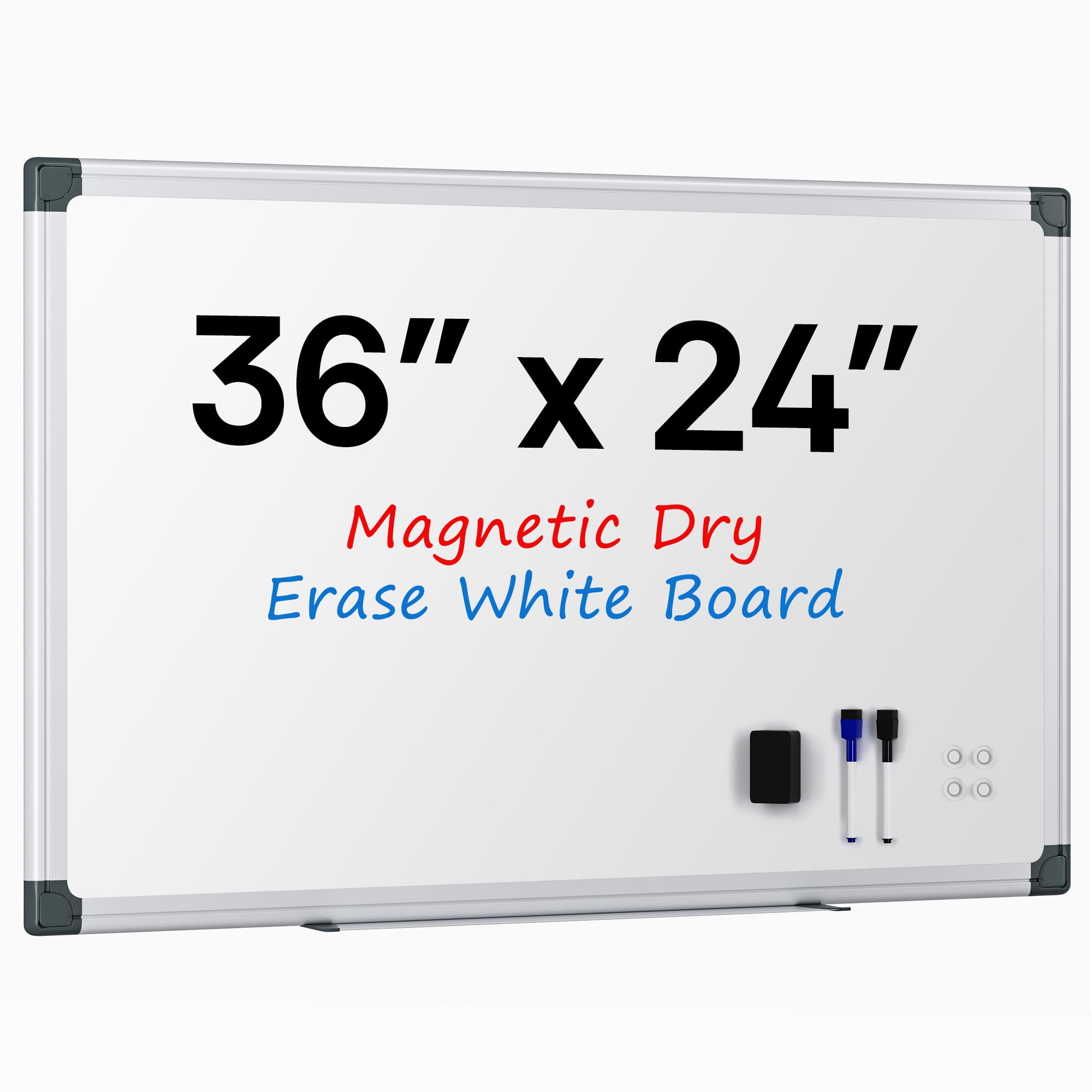 VUSIGN 36” x 24” Magnetic Whiteboard with Aluminum Frame for Office & Home