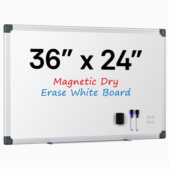 VUSIGN 36” x 24” Magnetic Whiteboard with Aluminum Frame for Office & Home