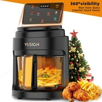 5QT 1000W Air Fryer with 360 Viewing Glass Pot only .99: eDeal Info