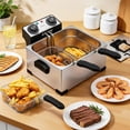 thumbnail image 1 of VUSIGN 1800W 5.3QT Deep Fryer with 3 Frying Baskets, Adjustable Temperature, Lid with Viewing Window, Stainless Steel, 1 of 10