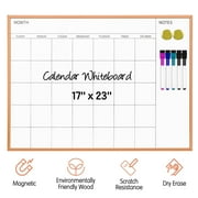 VUSIGN Magnetic Monthly Calendar Whiteboard, 17'' x 23'' Dry Erase Calendar for Wall Office School Home, Rose Gold Frame