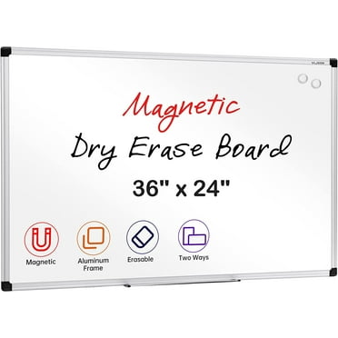 VUSIGN Magnetic Whiteboard Dry Erase Board, 36 X 24 Inches, Wall Mounted White Board with Pen Tray, Silver Aluminium Frame