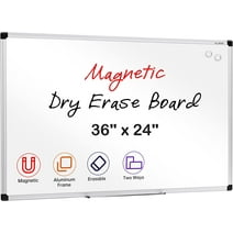 VUSIGN Magnetic Whiteboard Dry Erase Board, 36 X 24 Inches, Wall Mounted White Board with Pen Tray, Silver Aluminium Frame