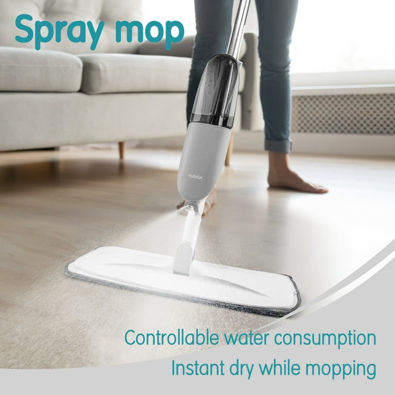 VUSIGN Microfiber Spray Mop for Cleaning Wood Floors - Dry and Wet Mop with  350ml Bottle and 360 Degree Swivel Head