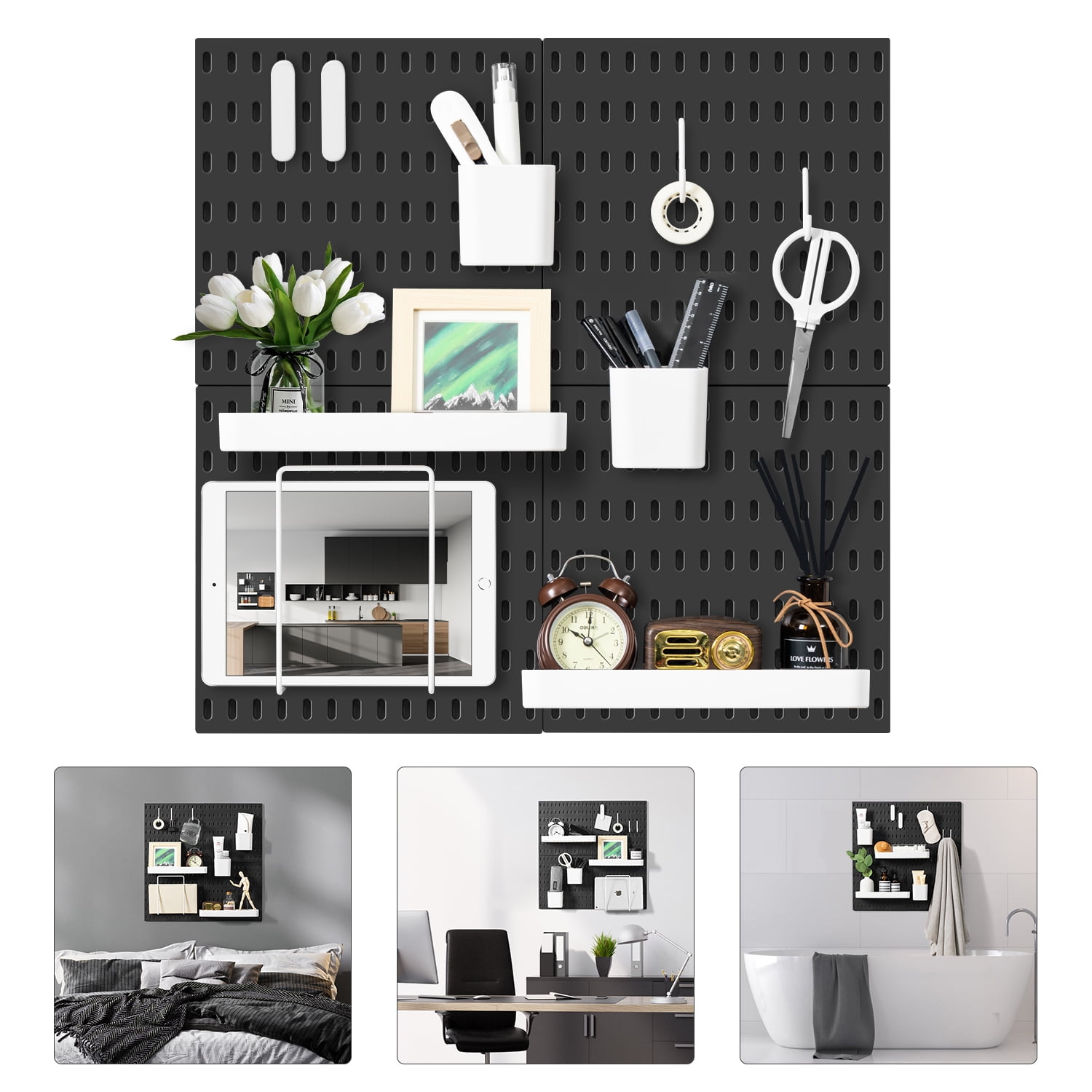 VUSIGN Pegboard Combination Kit with 4 Pegboards and 14 Accessories
