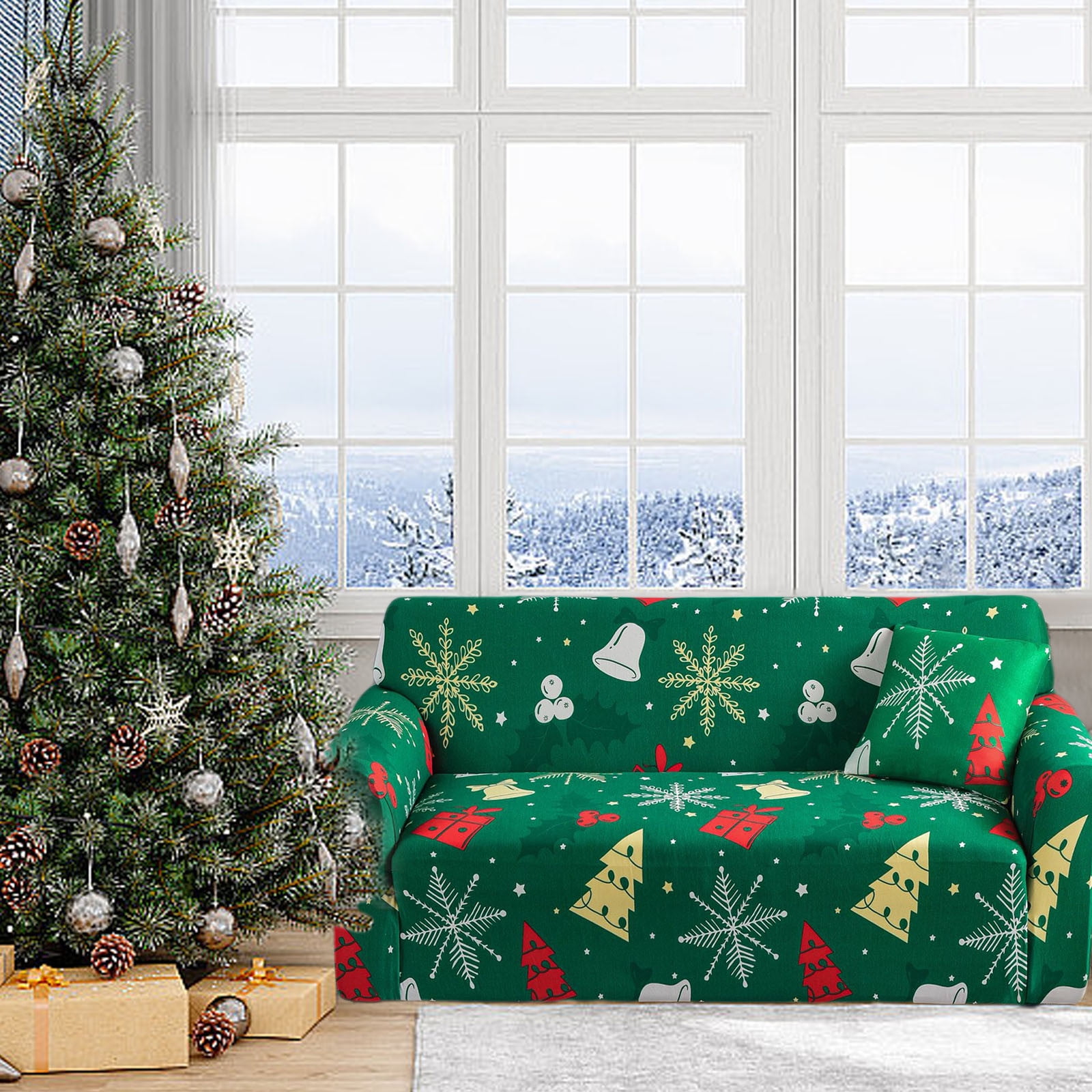 VUYUEN Christmas Sofa Slipcover Christmas Sofa Cover Couch Cover