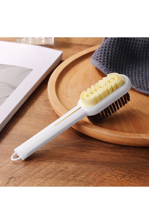 2 in 1 Scrub Suede Shoe Brush, 2-Sided Rubber Polish Eraser,Bristle Brush,Suede Cleaner,Nubuck Brush,Portable Leather Shine Cleaning Brush for Boots Handbag Coat Pans Sofa Furniture
