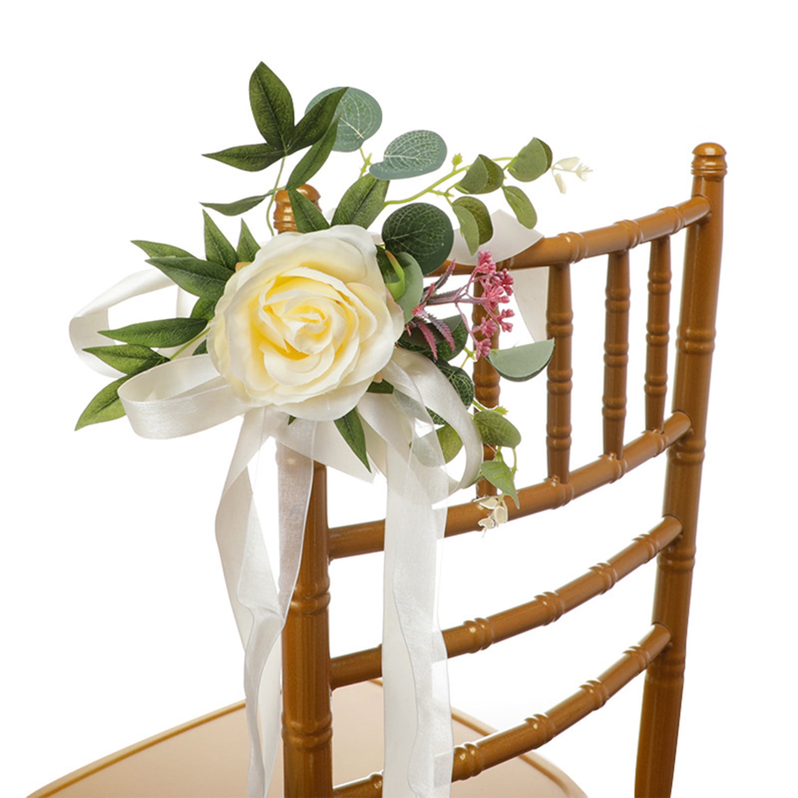 VUYUEN Clearance Wedding Chair Back Flowers Wedding Aisle Chair