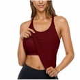 thumbnail image 1 of VV AVEORS Built In Bra Tank Tops For Women 2026 Dressy Casual Workout Racerback Sleeveless Camisole Top Slim Fit Padded Shirts Wine L, 1 of 5