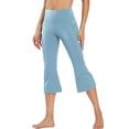 thumbnail image 1 of VV AVEORS Capri Leggings For Women Flare Stretch Tummy Control High Waisted Yoga Capris Workout Lounge Cropped Pants With Pockets Sky Blue 2XL, 1 of 7