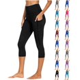 thumbnail image 1 of VV AVEORS Capri Leggings For Women - High Waisted Tummy Control Compression Leggings Quick Dry Athletic Workout Yoga Pants With Pockets Black L, 1 of 7