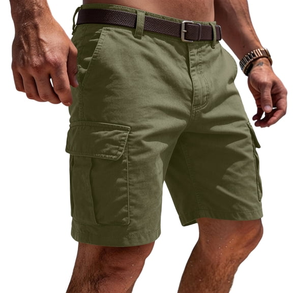 VV AVEORS Cargo Shorts For Men – Lightweight Hiking Bermuda Shorts With Functional Pockets For Everyday Comfort Army Green 2XL