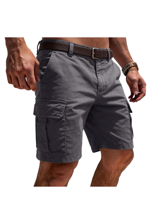 Cargo Shorts For Men Stretch Ripstop Walking Shorts Multi Pockets Casual Athletic Work Hiking Short Pants Big And Tall Dark Gray M
