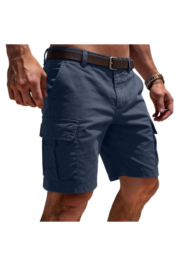 Cargo Shorts For Men Stretch Ripstop Walking Shorts Multi Pockets Casual Athletic Work Hiking Short Pants Big And Tall Navy M