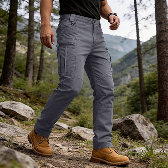 VV AVEORS Cargo Tactical Pants For Men Relaxed Fit Quick Dry Water Resistant Multi Work Hiking Pants With Pockets Ripstop Construction Pant Gray S