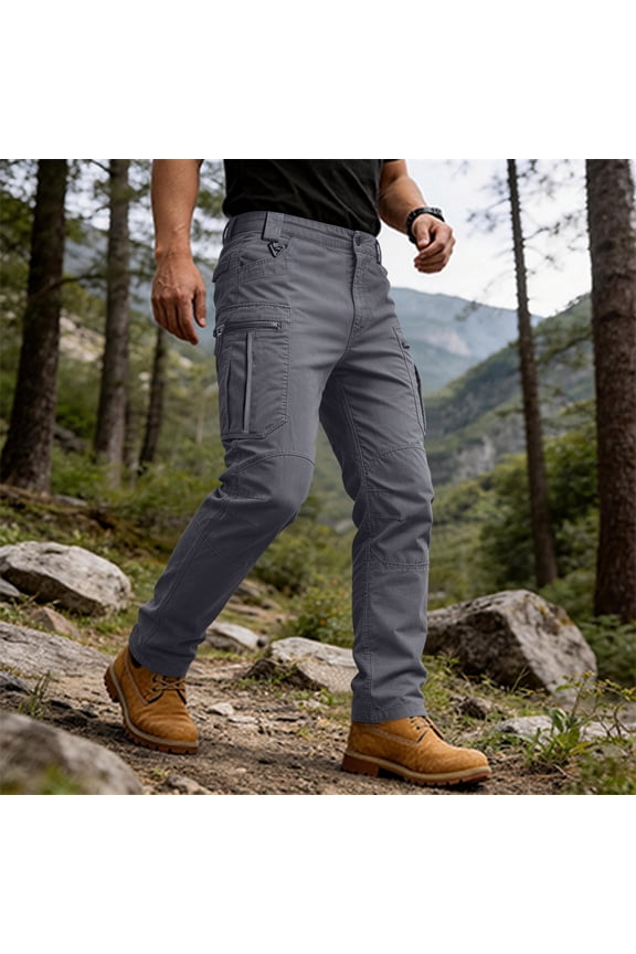 Cargo Tactical Pants For Men Relaxed Fit Quick Dry Water Resistant Multi Work Hiking Pants With Pockets Ripstop Construction Pant Gray S
