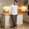 thumbnail image 1 of VV AVEORS Christmas Pajamas For Men Cotton Plaid Pajama Set Long Sleeve Pj Set Comfy Sleepewear Crew Neck Pajama With Pants Red XL, 1 of 7