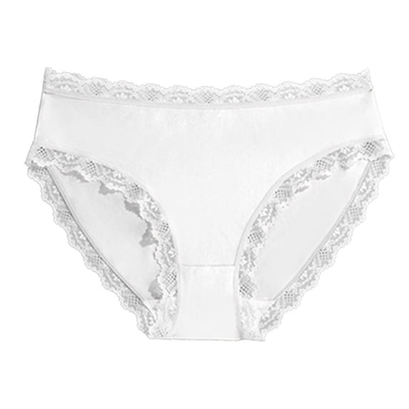 VV AVEORS Cotton Underwear For Women High Waisted Panties Soft Lace Up Waistband Breathable Full Coverage Ladies Briefs White 2XL