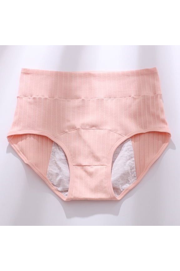 Cotton Underwear For Women Slight Tummy Control High Waisted Seamless Ladies Soft Panties Full Coverage Briefs Pink XL