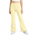 thumbnail image 1 of VV AVEORS Girls Flare Leggings School Uniform Pants For Teen Girls Bell Bottoms Ruffle Trim Bootcut Pant Yellow 160, 1 of 6