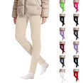 thumbnail image 1 of VV AVEORS Girls' Fleece Lined Leggings Warm Pants for Kids Elastic Waist Soft Underwear Pants Beige 100, 1 of 7