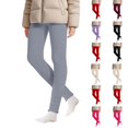 thumbnail image 1 of VV AVEORS Girls' Fleece Lined Leggings Warm Pants for Kids Elastic Waist Soft Underwear Pants Gray 140, 1 of 7