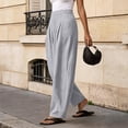 thumbnail image 1 of VV AVEORS Linen Barrel Pants Women Wide Leg High Waisted Balloon Pants Cotton Casual Summer Beach Travel Boho Baggy Palazzo Trousers Light Gray L, 1 of 6