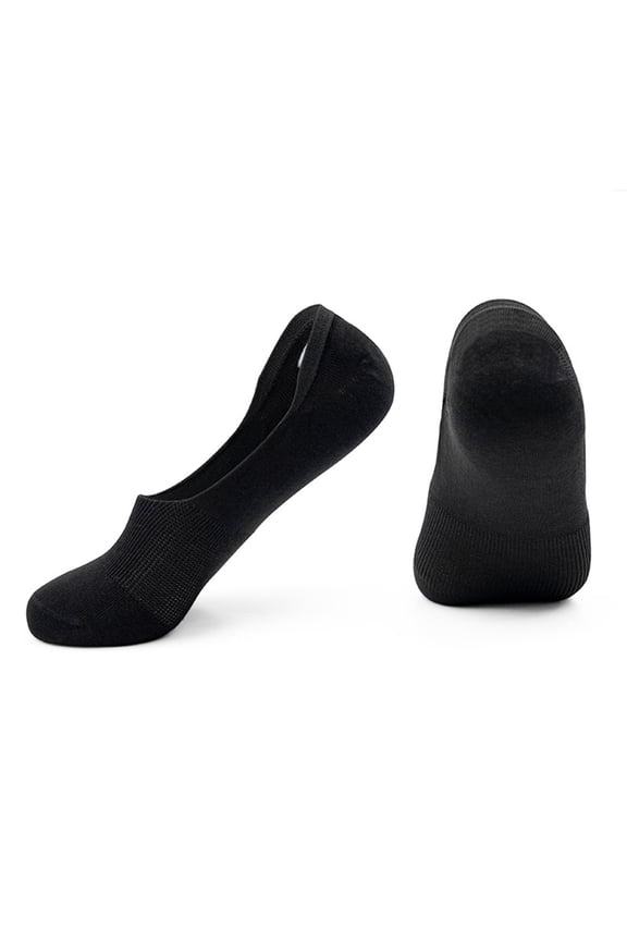 Low Cut Ankle Socks For Women Men, Silicone Anti-Slip No Show Socks With Soft Breathable Cotton Cushioned Heel Black 39