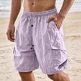 thumbnail image 1 of VV AVEORS Men'S Quick Dry Cargo Shorts With Drawstring Lightweight Breathable Sports Athletic Outdoor Shorts With Zipper Pockets Light Purple M, 1 of 7