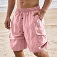 thumbnail image 1 of VV AVEORS Men'S Quick Dry Cargo Shorts With Drawstring Lightweight Breathable Sports Athletic Outdoor Shorts With Zipper Pockets Pink 2XL, 1 of 7