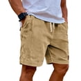 thumbnail image 1 of VV AVEORS Mens Corduroy Shorts Casual Elastic Waistband Big And Tall Shorts Solid Color Lightweight Work Short With Pockets Earthy Yellow 3XL, 1 of 7