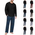 thumbnail image 1 of VV AVEORS Mens Pajama Set Pjs Christmas Plaid Sleepwear Cotton Lightweight Long Sleeve Pjs Soft Comfy Sleep Set With Pocket Red 2XL, 1 of 8