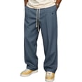 thumbnail image 1 of VV AVEORS Mens Workout Pants Baggy Casual Straight Leg Elastic Waisted Drawstring Sweatpants Breathable Outdoor Trousers Royal Blue 2XL, 1 of 4