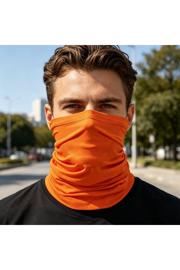 Performance Neck Gaiter - Soft Breathable Lightable Summer Sun Protection Sport Face Mask For Men And Women Saffron