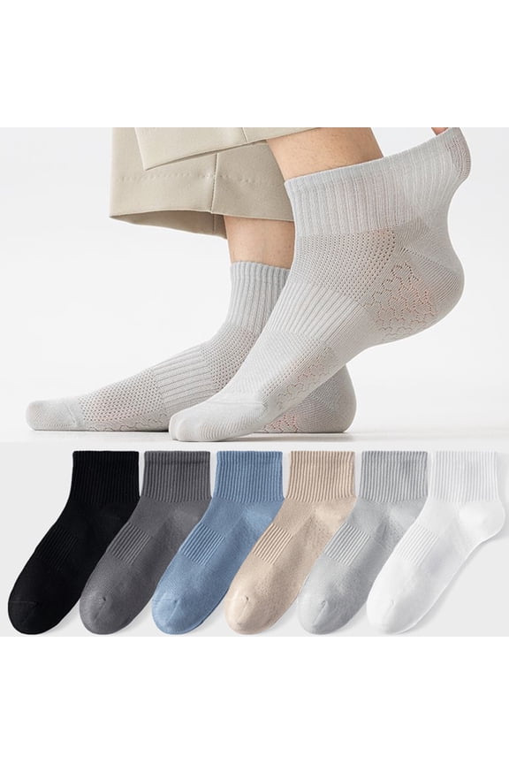 Pilates Socks With For Women Men Non Slip Yoga Cute Breathable Ankle Socks For Casual Dressy Workout Sports White One Size