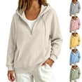 thumbnail image 1 of VV AVEORS Quarter Zip Sweatshirt Women Half Zipper Workout Oversized Hoodies With Kanga Pockets Lightweight Y2K Pullover 2026 Clothes Pink L, 1 of 10