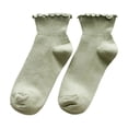 thumbnail image 1 of VV AVEORS Ruffle Socks Women Cute Cotton Ankle Socks Lettuce Edge Casual Frilly Sock Breathable Low Cut Knit Socks Gifts Green One Size, 1 of 3