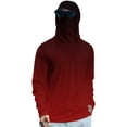 thumbnail image 1 of VV AVEORS Sun Protection Fishing Shirts For Men Long Sleeve Gradient Hiking Hoodie With Face Cover Summer Rash Guard Wine 2XL, 1 of 4